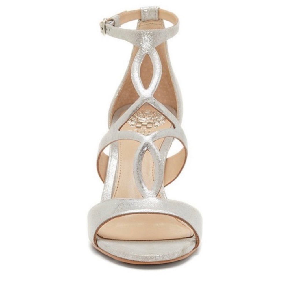 NWT Vince Camuto Payto Women 10 / 42 Egyptian Gold Metallic Strappy Sandal Heels - Picture 2 of 6